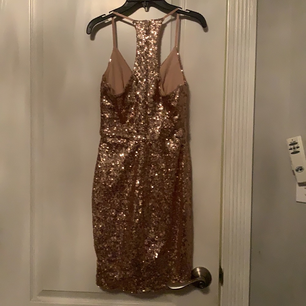 Rose gold sequin homecoming dress - Picture 4 of 4